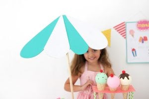 Use your Cricut Explore and a cardboard box to create a child's pretend play ice cream cart