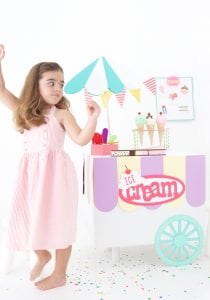 Use your Cricut Explore and a cardboard box to create a child's pretend play ice cream cart