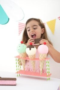 Use your Cricut Explore and a cardboard box to create a child's pretend play ice cream cart
