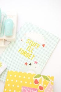 Introducing the new We R Memory Keepers Staple Board that let's you staple anywhere on the page. Use it to create these Easy Stapled Notebooks in minutes
