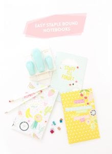 Introducing the new We R Memory Keepers Staple Board that let's you staple anywhere on the page. Use it to create these Easy Stapled Notebooks in minutes