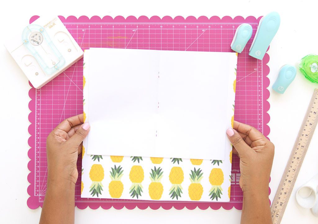 Introducing the new We R Memory Keepers Staple Board that let's you staple anywhere on the page. Use it to create these Easy Stapled Notebooks in minutes