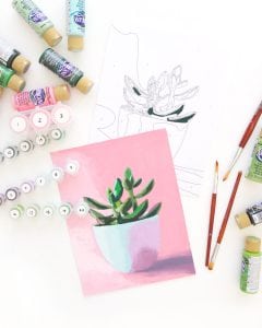 A throwback craft that you are going to love. This printable paint by number is easy and gives you foolproof results with a color key showing each color you need to complete the design.