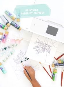 A throwback craft that you are going to love. This printable paint by number is easy and gives you foolproof results with a color key showing each color you need to complete the design.
