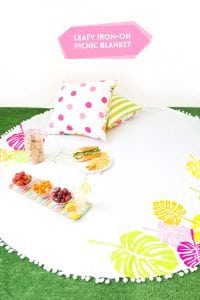 Use your Cricut Explore to create this Cricut Iron-On Picnic Blanket featuring bold colors and on-trend