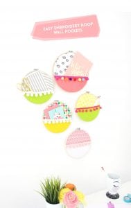 No sewing required for these easy embroidery hoop wall pockets perfectly functional and decorative