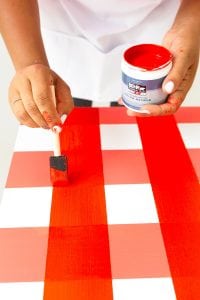 Learn how to paint gingham onto your table top and create the perfect place for hosting indoor picnics year round!