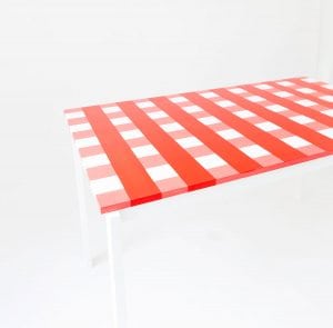 Learn how to paint gingham onto your table top and create the perfect place for hosting indoor picnics year round!