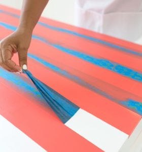 Learn how to paint gingham onto your table top and create the perfect place for hosting indoor picnics year round!