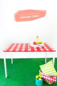Learn how to paint gingham onto your table top and create the perfect place for hosting indoor picnics year round!