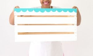 Enjoy the outdoors with this DIY Wooden Crate Picnic Basket that is easy to create with paint and simple tools. Great for enjoying the end of summer.