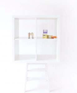 Chalk paint can be modern! Use it to create this Modern Ikea Hack Shelf with DecoArt Chalk Paints. Thick coverage means one coat and quick results!