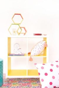Chalk paint can be modern! Use it to create this Modern Ikea Hack Shelf with DecoArt Chalk Paints. Thick coverage means one coat and quick results!