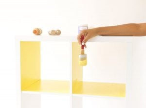 Chalk paint can be modern! Use it to create this Modern Ikea Hack Shelf with DecoArt Chalk Paints. Thick coverage means one coat and quick results!