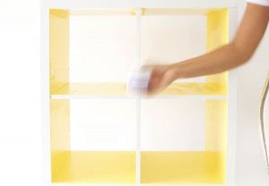 Chalk paint can be modern! Use it to create this Modern Ikea Hack Shelf with DecoArt Chalk Paints. Thick coverage means one coat and quick results!
