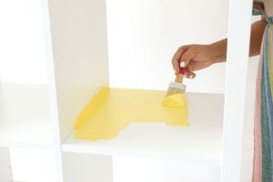 Chalk paint can be modern! Use it to create this Modern Ikea Hack Shelf with DecoArt Chalk Paints. Thick coverage means one coat and quick results!