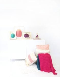 celebrate fall with bold colors and these easy DIY paper pumpkin wall art pieces. All you need is paint!