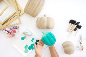 celebrate fall with bold colors and these easy DIY paper pumpkin wall art pieces. All you need is paint!