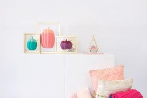 celebrate fall with bold colors and these easy DIY paper pumpkin wall art pieces. All you need is paint!