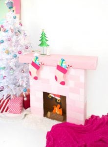 DIY Cardboard Box Fireplace | damask love