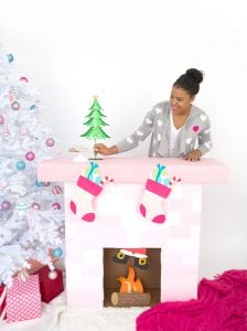 DIY Cardboard Box Fireplace | damask love
