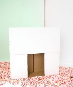 DIY Cardboard Box Fireplace | damask love