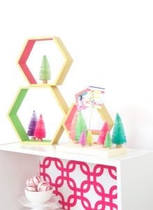 DIY Bottle Brush Tree Photo Display | damask love