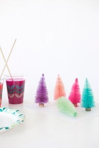 DIY Bottle Brush Tree Photo Display | damask love