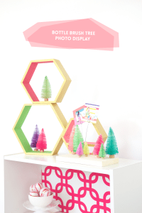 DIY Bottle Brush Tree Photo Display | damask love
