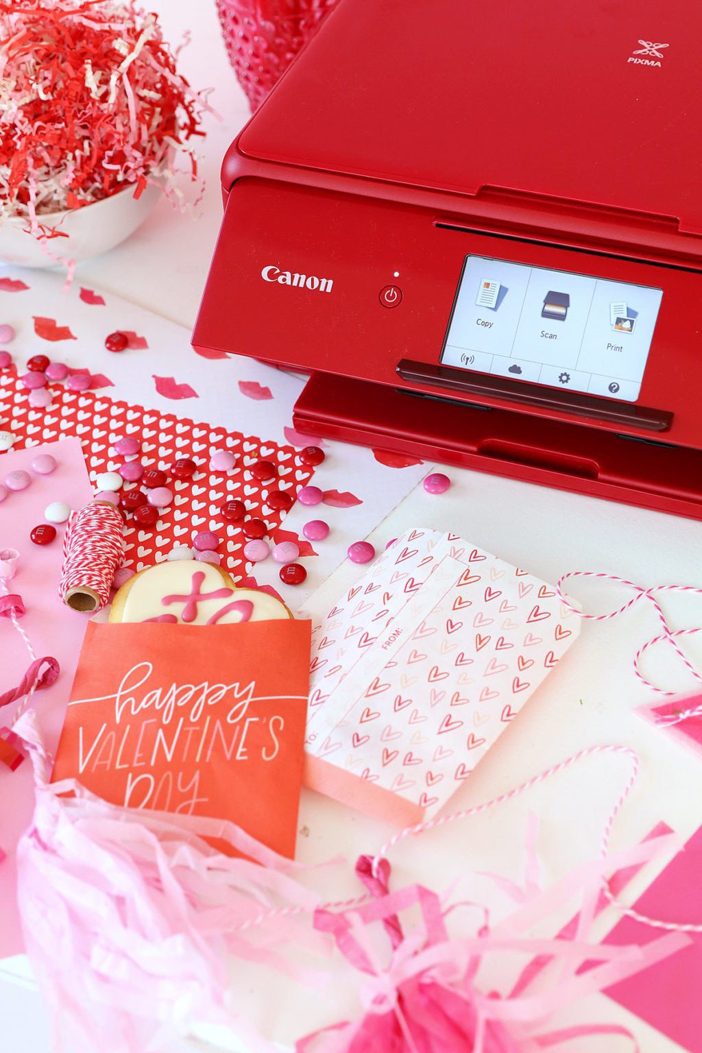 Printable Valentine Freezer Paper Treat Bags | damask love