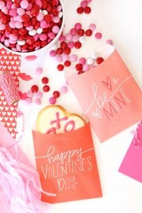 Printable Valentine Freezer Paper Treat Bags | damask love