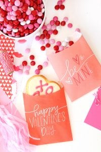 Printable Valentine Freezer Paper Treat Bags | damask love