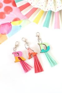 DIY Wood Monogram Keychains | damask love