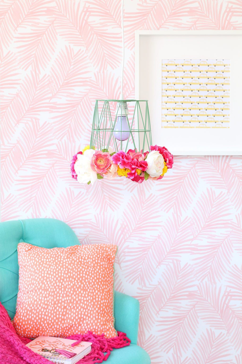 DIY Wastebasket Pendant Lamp | damask love