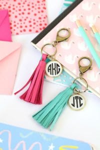Easy Monogram Tassel Keychains | damask love
