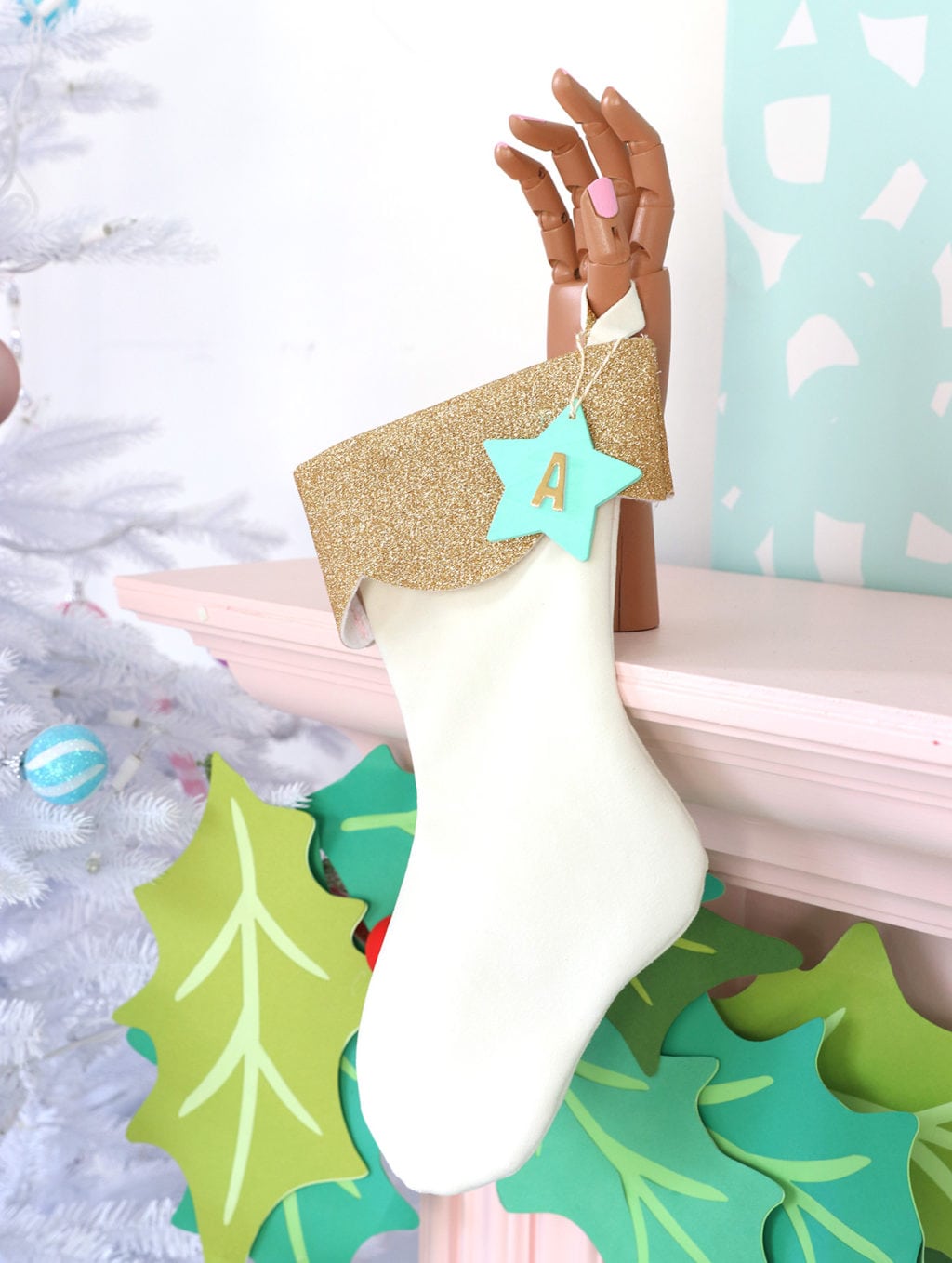 DIY Velvet and Glitter Stocking | damask love