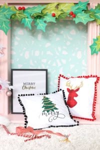 Easy Low-Sew Holiday Throw Pillows | damask love