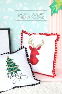 Easy Low-Sew Holiday Throw Pillows | damask love