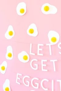 Learn how to make a Fried Egg Easter Brunch Backdrop and add some whimsy to your holiday festivities
