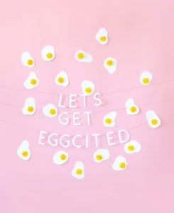 Learn how to make a Fried Egg Easter Brunch Backdrop and add some whimsy to your holiday festivities