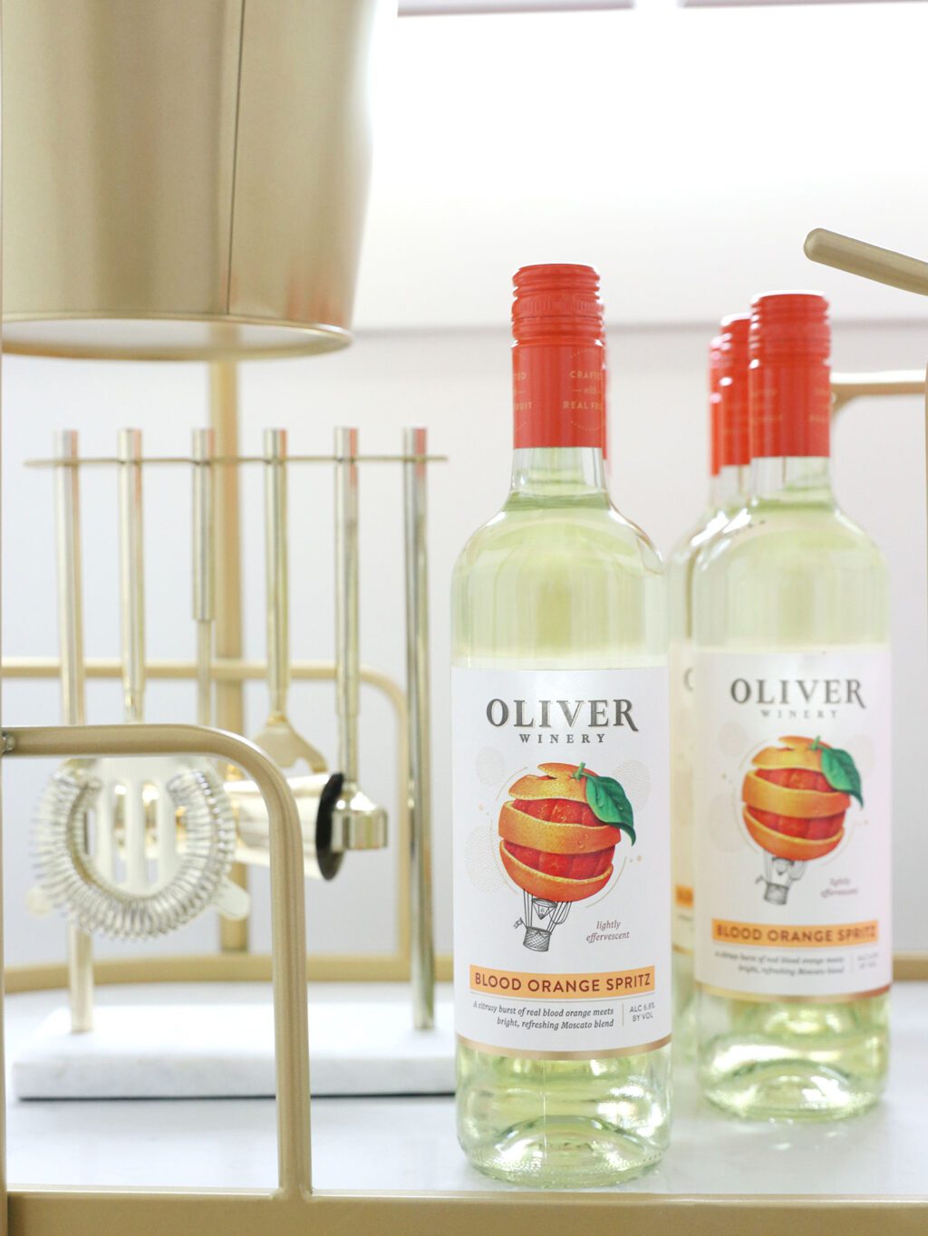 blood orange spritz wine bottles