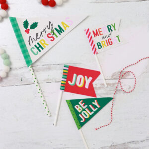 Cozy Wishes Holiday Pennants | Printable Flags